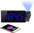 Projection Digital Alarm Clock for Bedroom, Large LED Alarm Clock Projection on Ceiling Wall, 350°Projector,Dimmer,USB Charger,Battery Backup Loud Dual Alarm Clock for Heavy Sleeper Kid Elderly